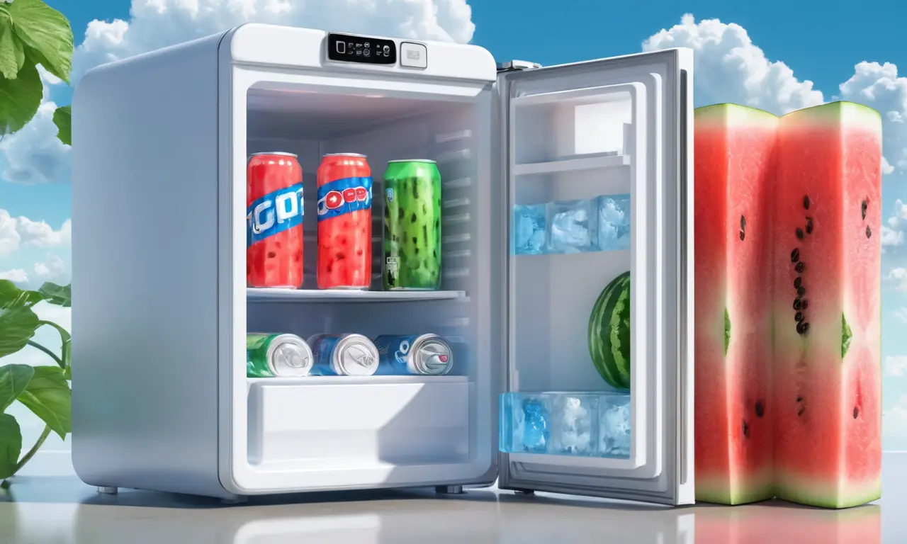 Un refrigerador blanco invita a la frescura de un día soleado