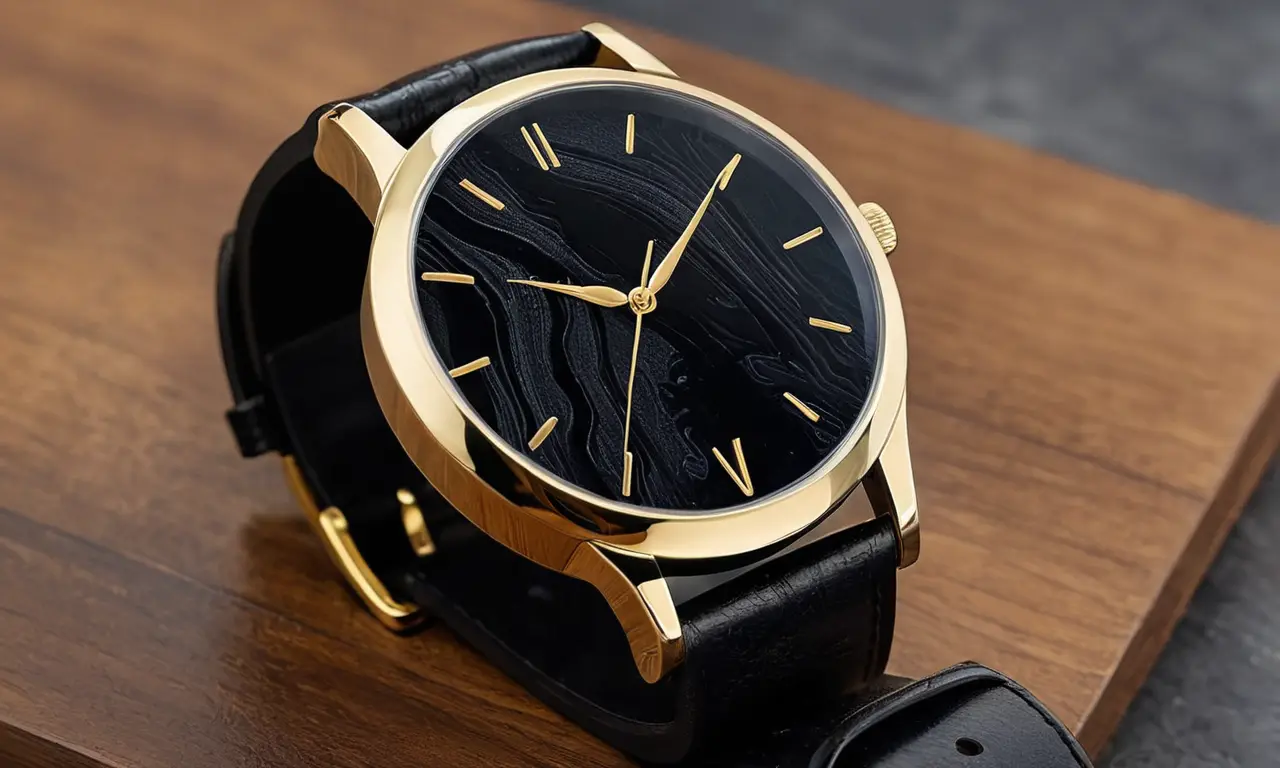 Un reloj elegante y minimalista de detalles contrastantes