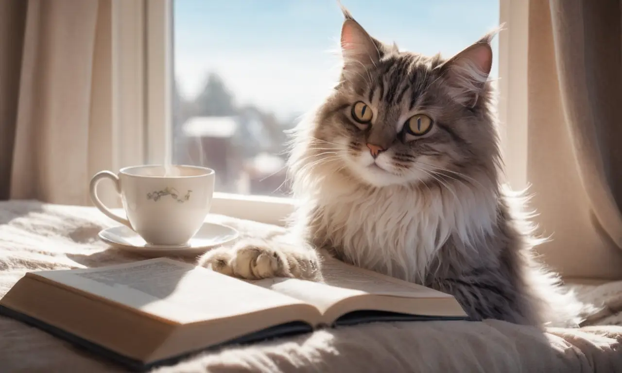 Un gato curioso observa un beso mientras se cuestiona el amor humano