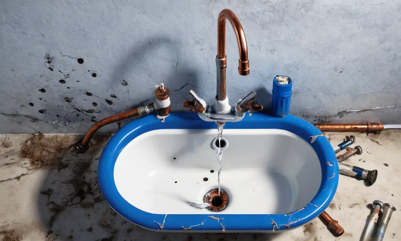 Un baño con problemas de filtraciones y deterioro