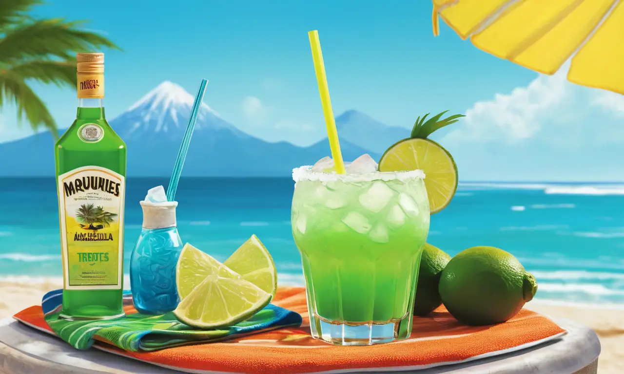 Un margarita perfecto en un paraíso tropical