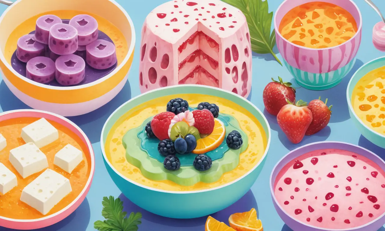 Deleitables postres gelatinosos con ingredientes naturales