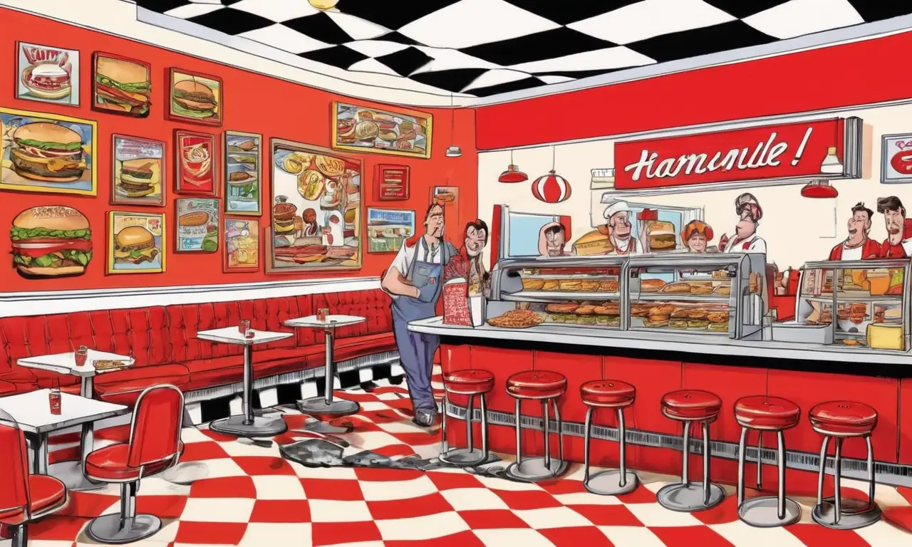 Un clásico restaurante de hamburguesas.  