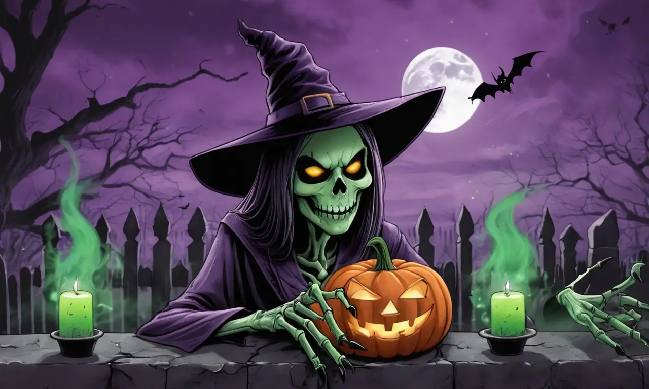 Una escena de Halloween espeluznante