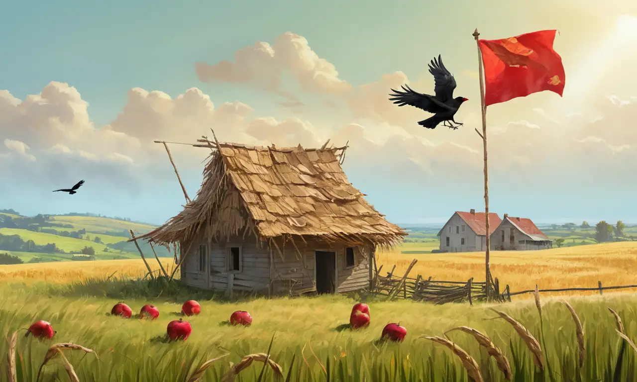 Un paisaje rural idílico bajo un cielo soleado