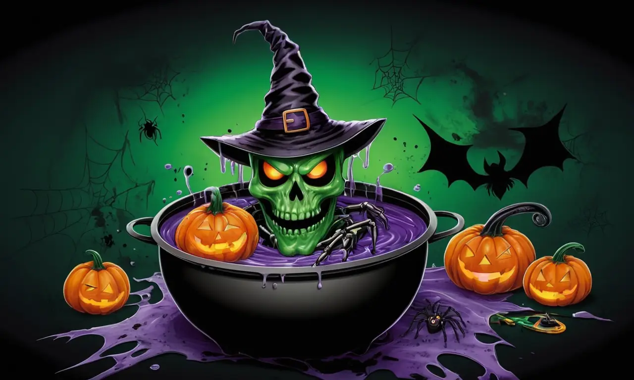 Una escena de Halloween espeluznante y divertida