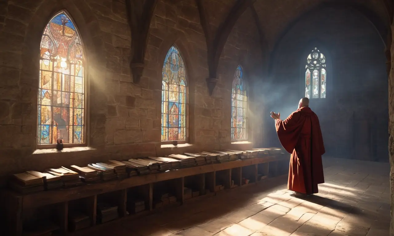 Una escena de serenidad y devoción en una antigua iglesia