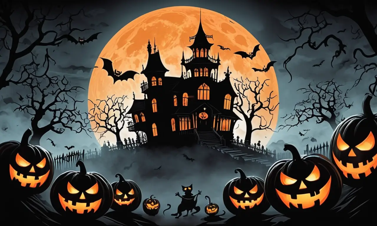 Un escenario de Halloween espeluznante y divertido