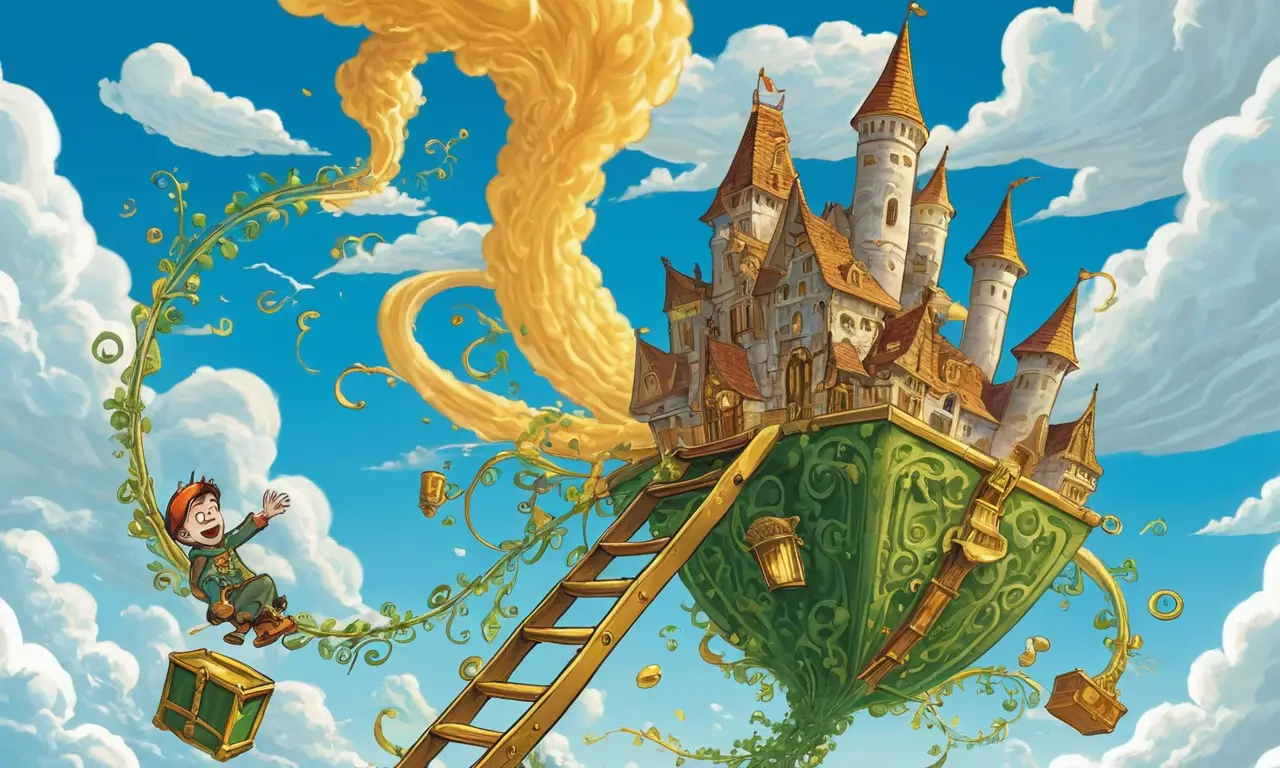 Un niño huye con tesoros después de despertar a un gigante