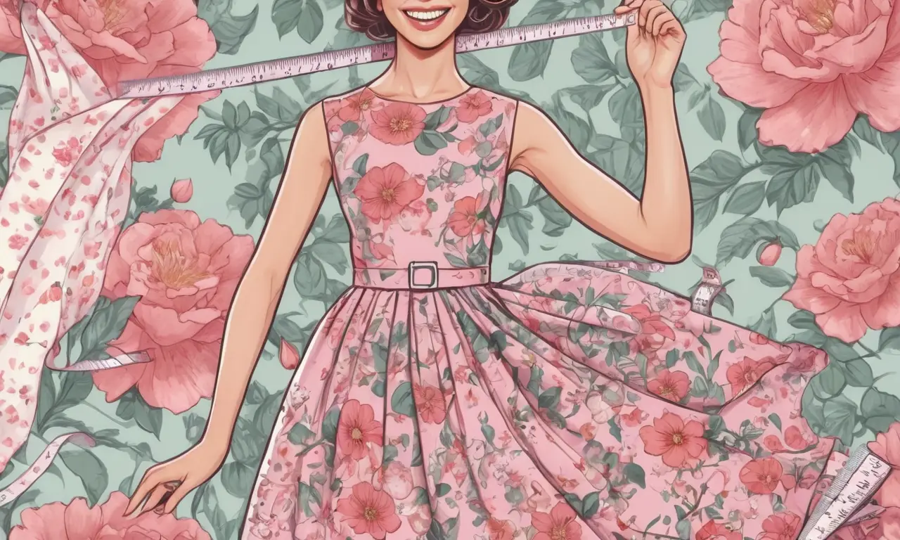 Una joven prueba un vestido floral con su madre