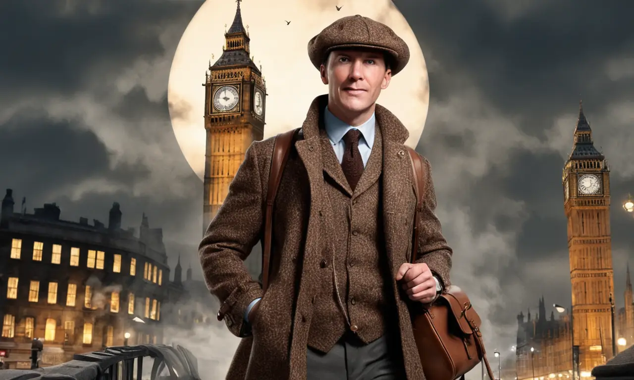 Sherlock Holmes en su estudio