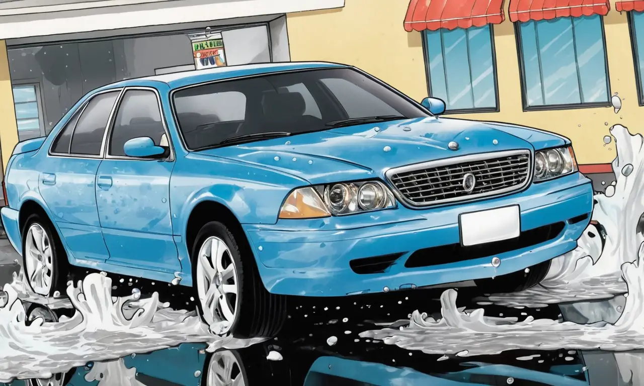 Un coche reluciente brilla bajo el sol