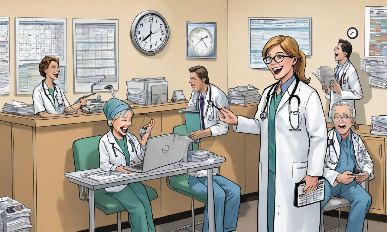 La oficina médica refleja la espera y el proceso de atención