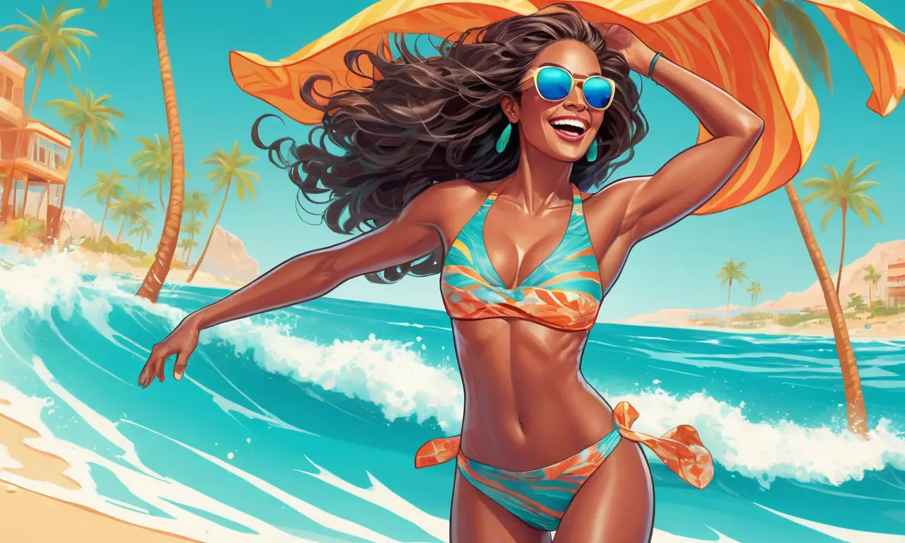 Un día de playa vibrante y alegre