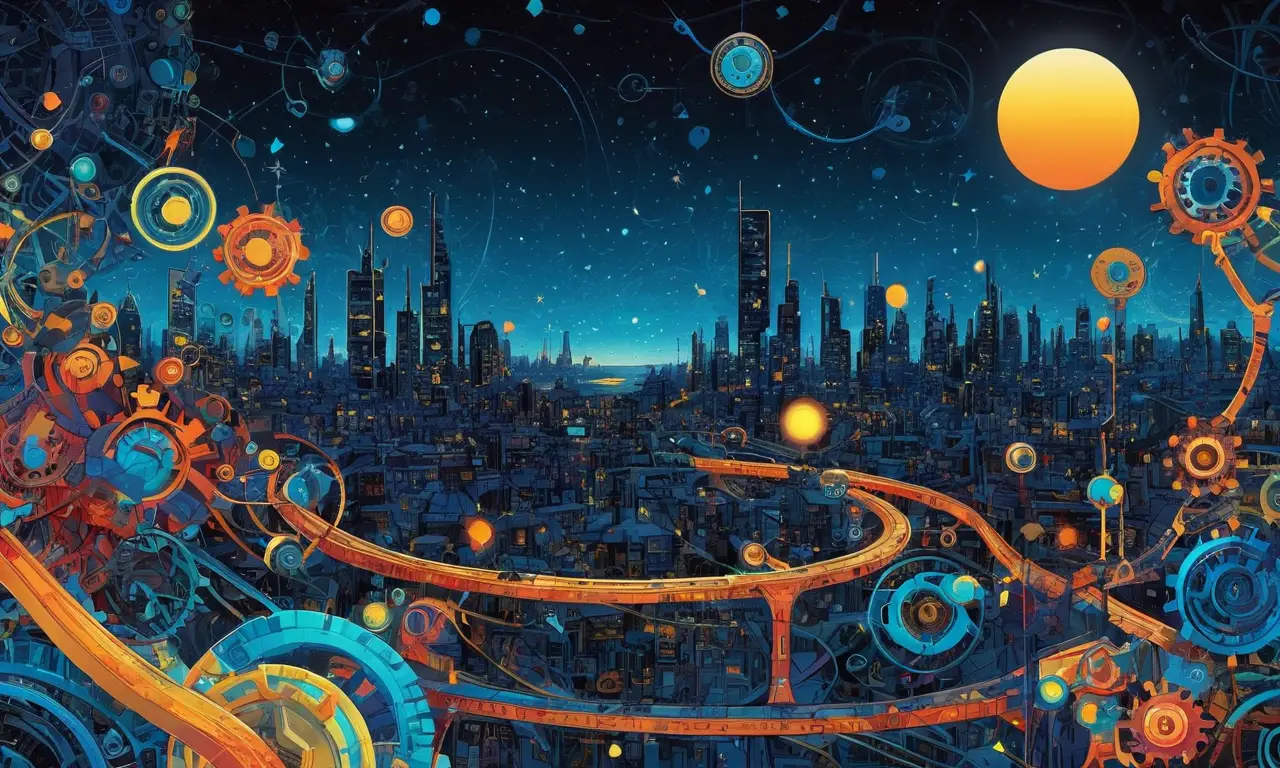 Un universo futurista de patrones y tecnología