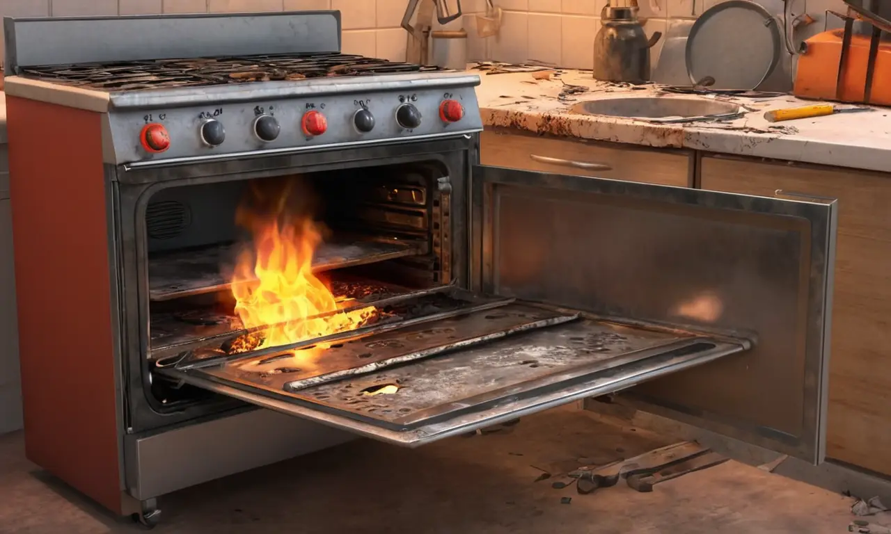 Un horno averiado necesita reparación