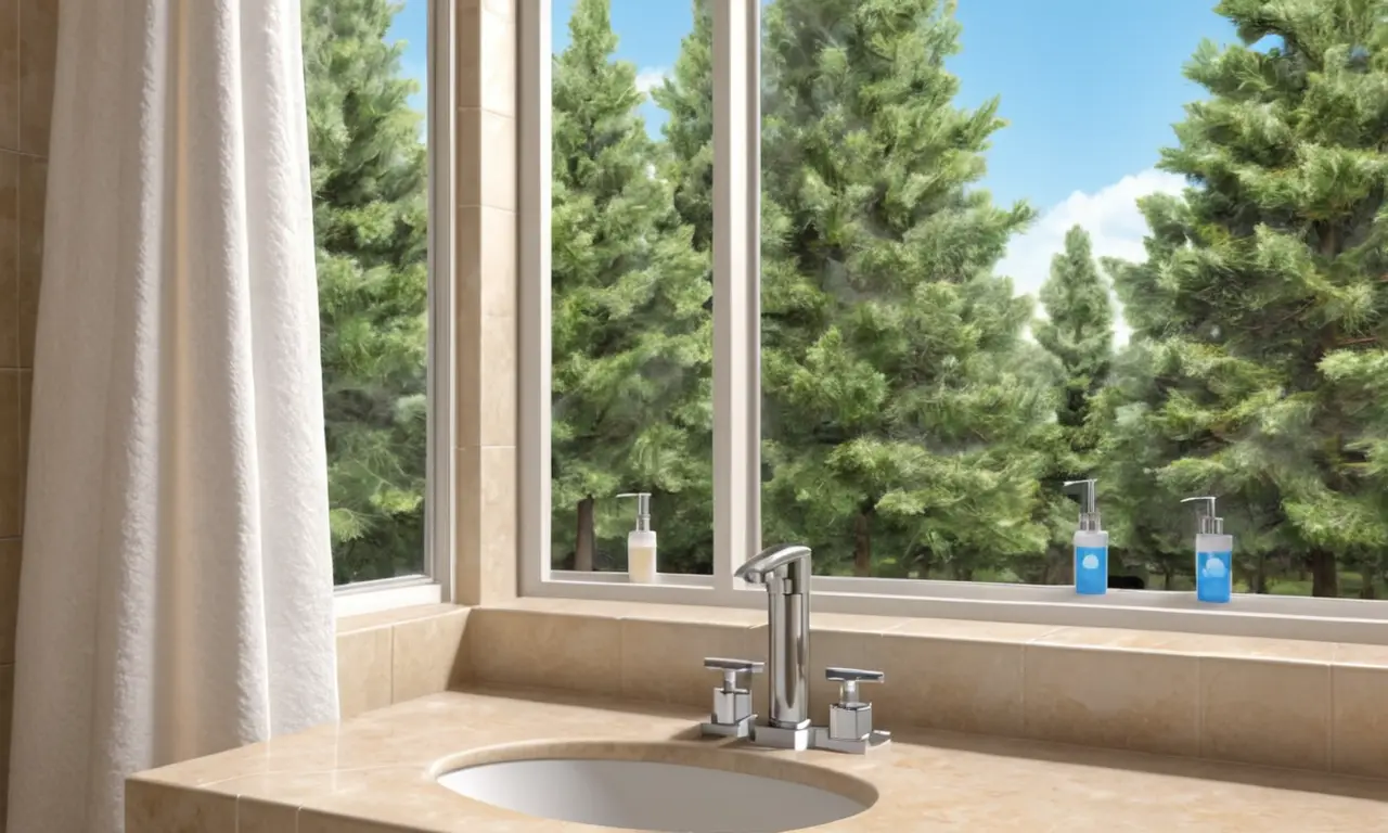 Un baño moderno y limpio con detalles blancos y beiges