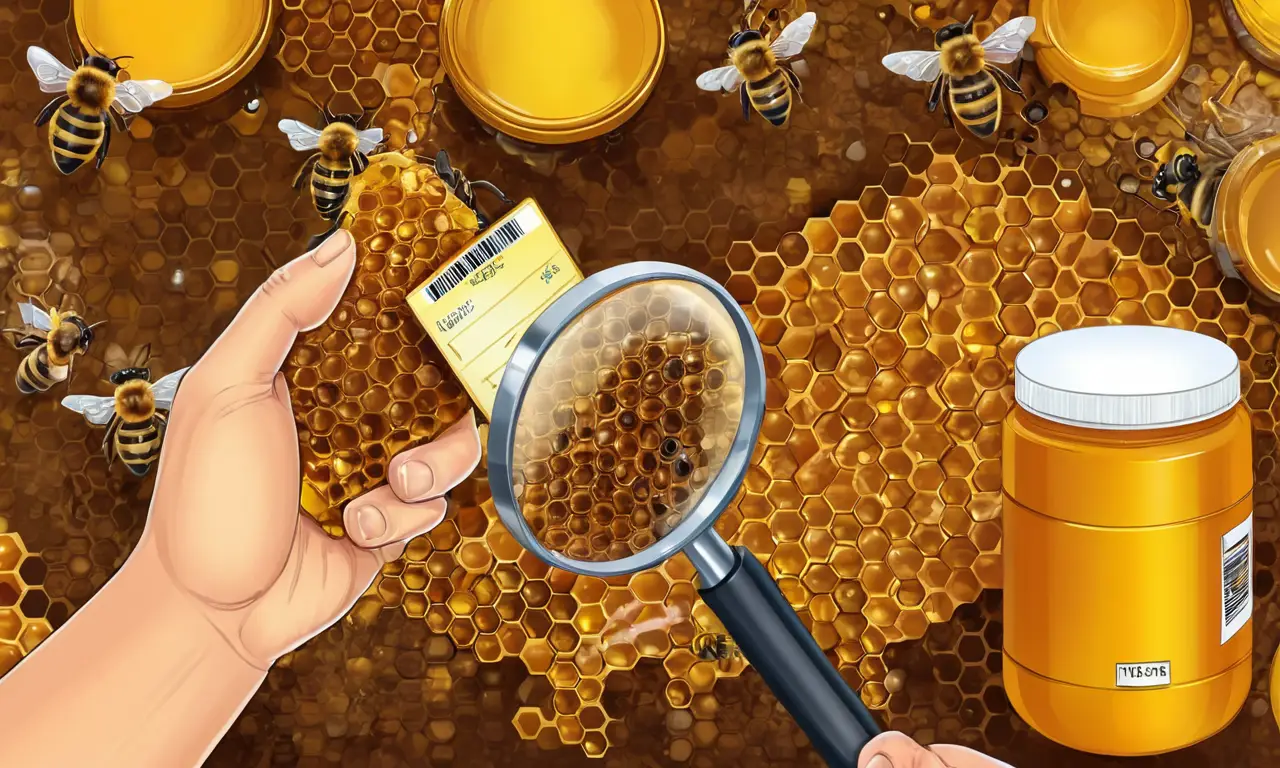 Productos de miel con detalles para el consumidor