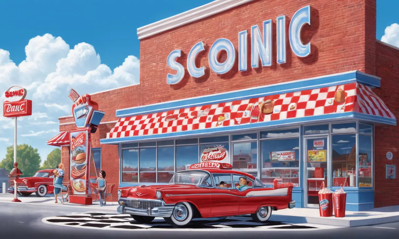 Un clásico drive-in con comida rápida y ambiente alegre