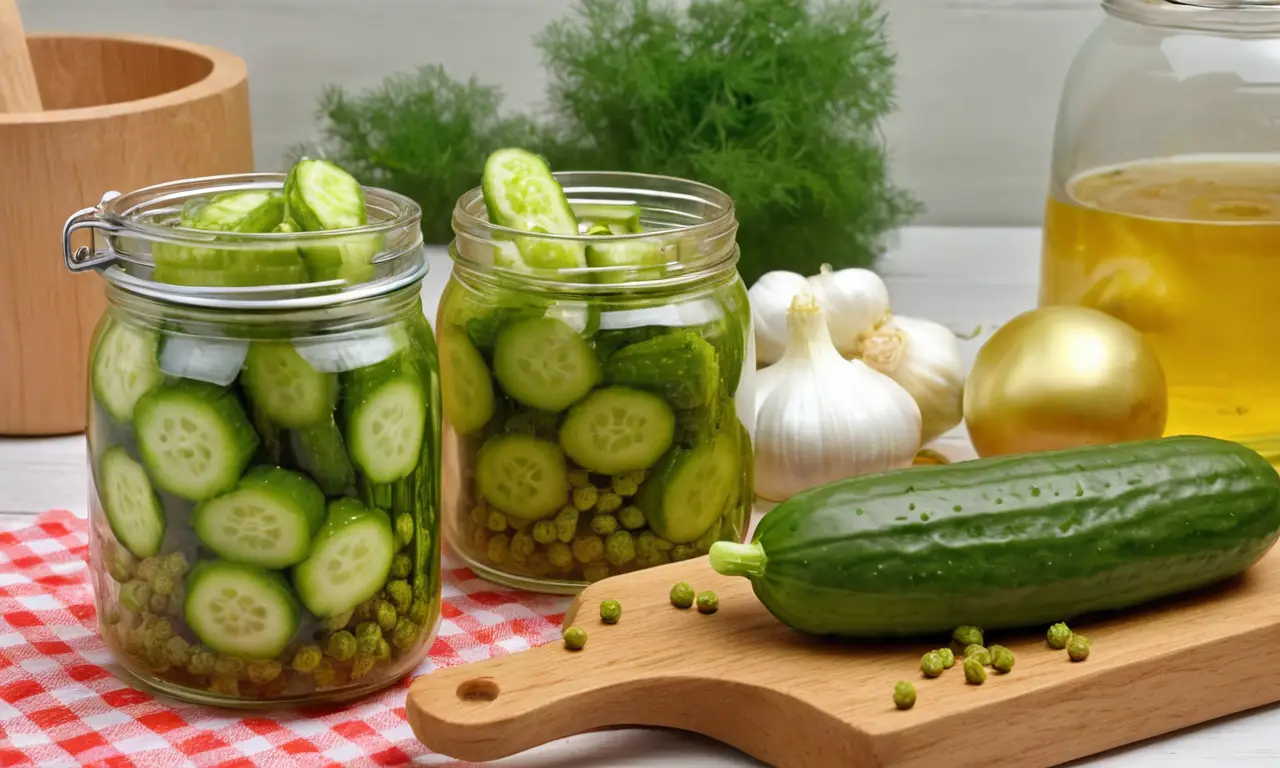 Encurtidos caseros con sabor agrio y aromáticos