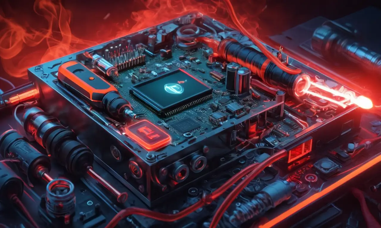 Un dispositivo electrónico para vapear con luces y manuales de instrucciones