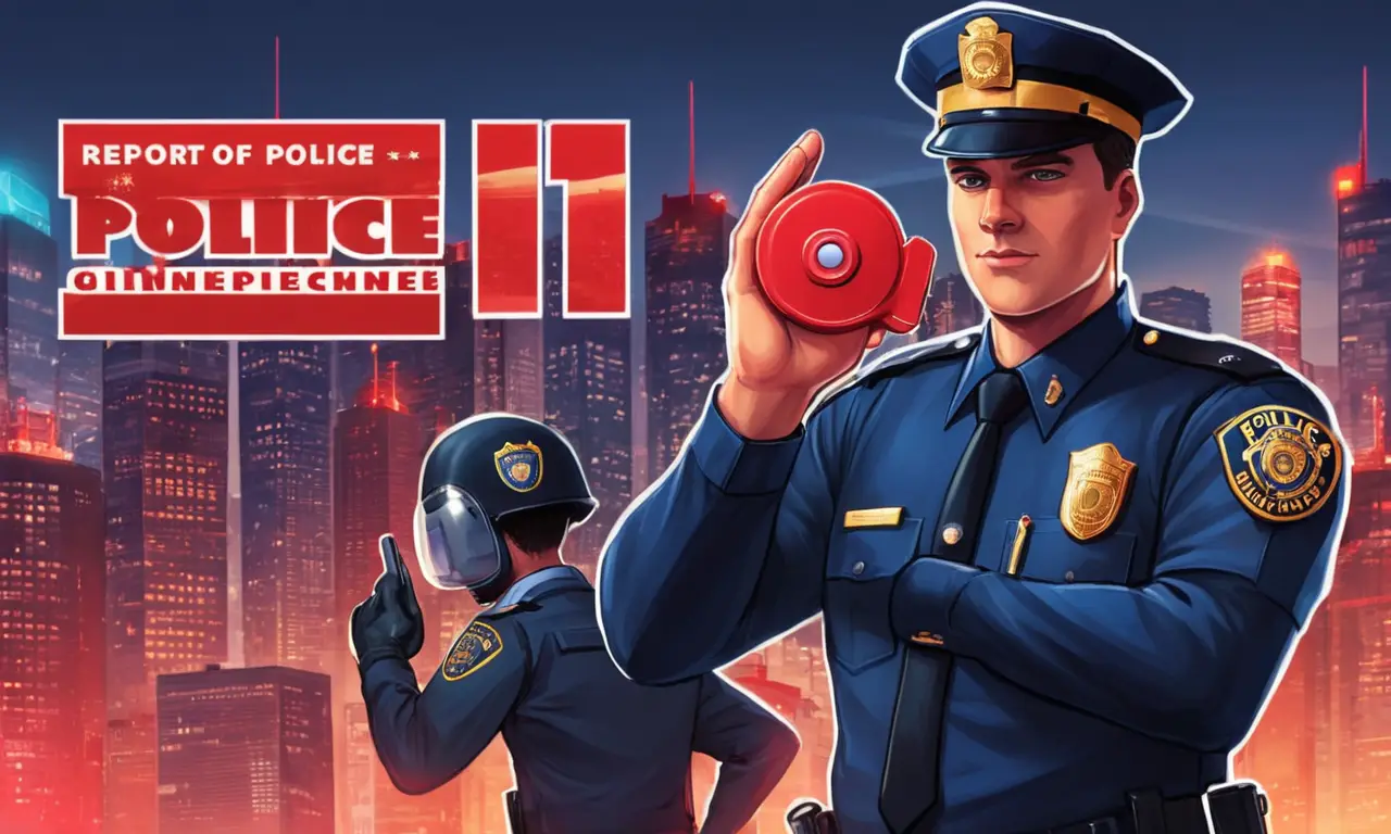 Un oficial de policía y un ciudadano con el teléfono listo reportan una posible infracción