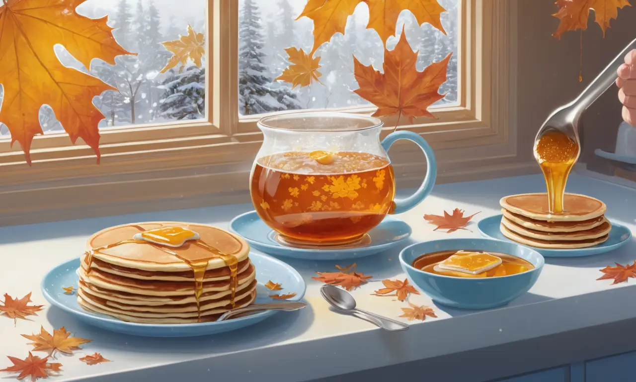 Un desayuno perfecto de panqueques con familia feliz