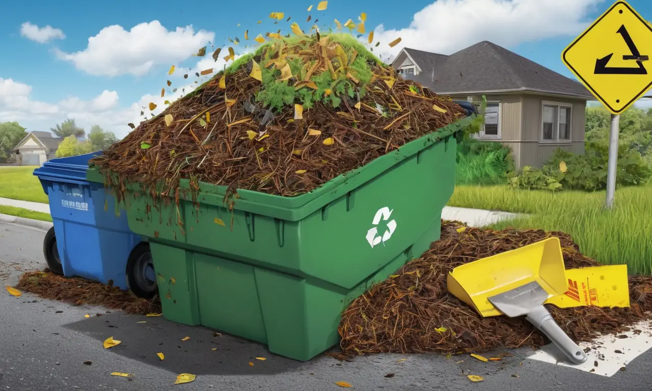 Un jardín en desorden con tareas de limpieza y reciclaje