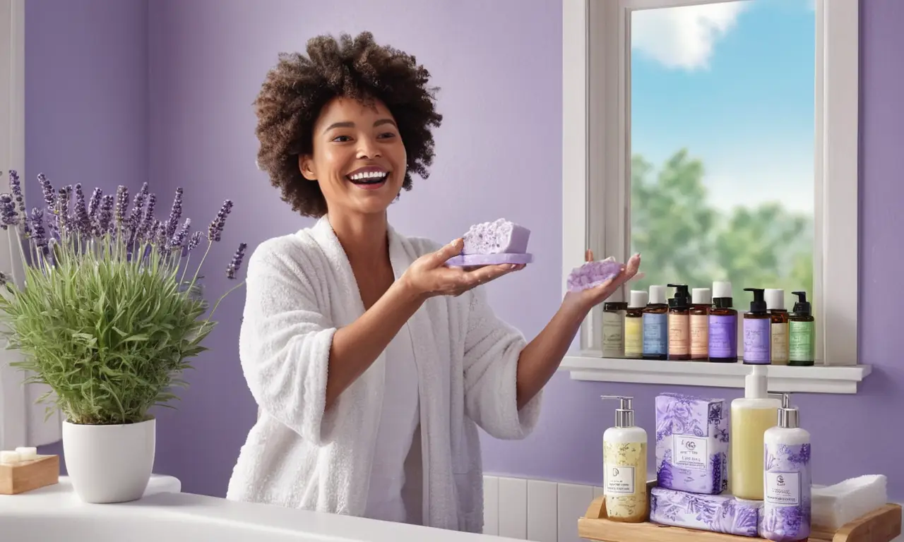 Un baño relajante con jabón artesanal y detalles naturales