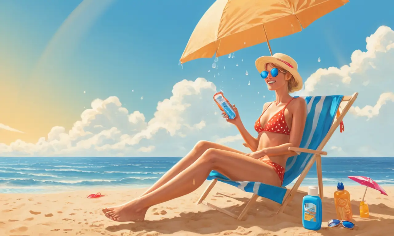 Un día soleado y lluvioso en la playa