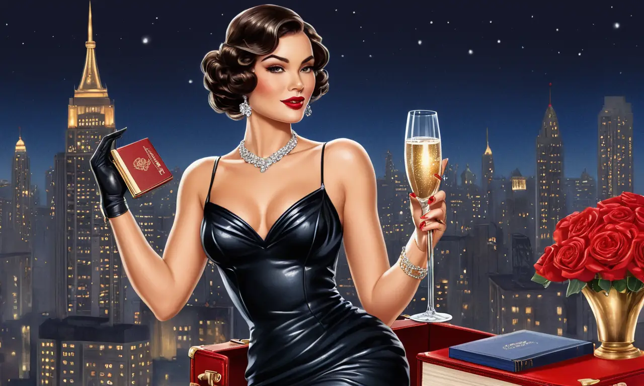 Una mujer sofisticada lista para una escapada nocturna