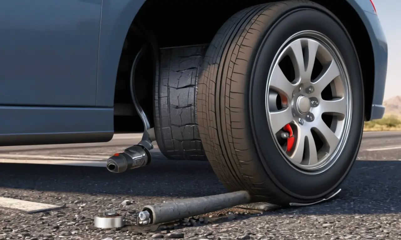 Un neumático se desinfló y fue reparado