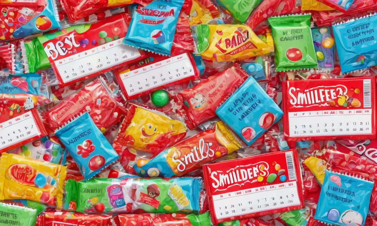 Un caramelo colorido y juguetón llama la atención con su fecha de caducidad