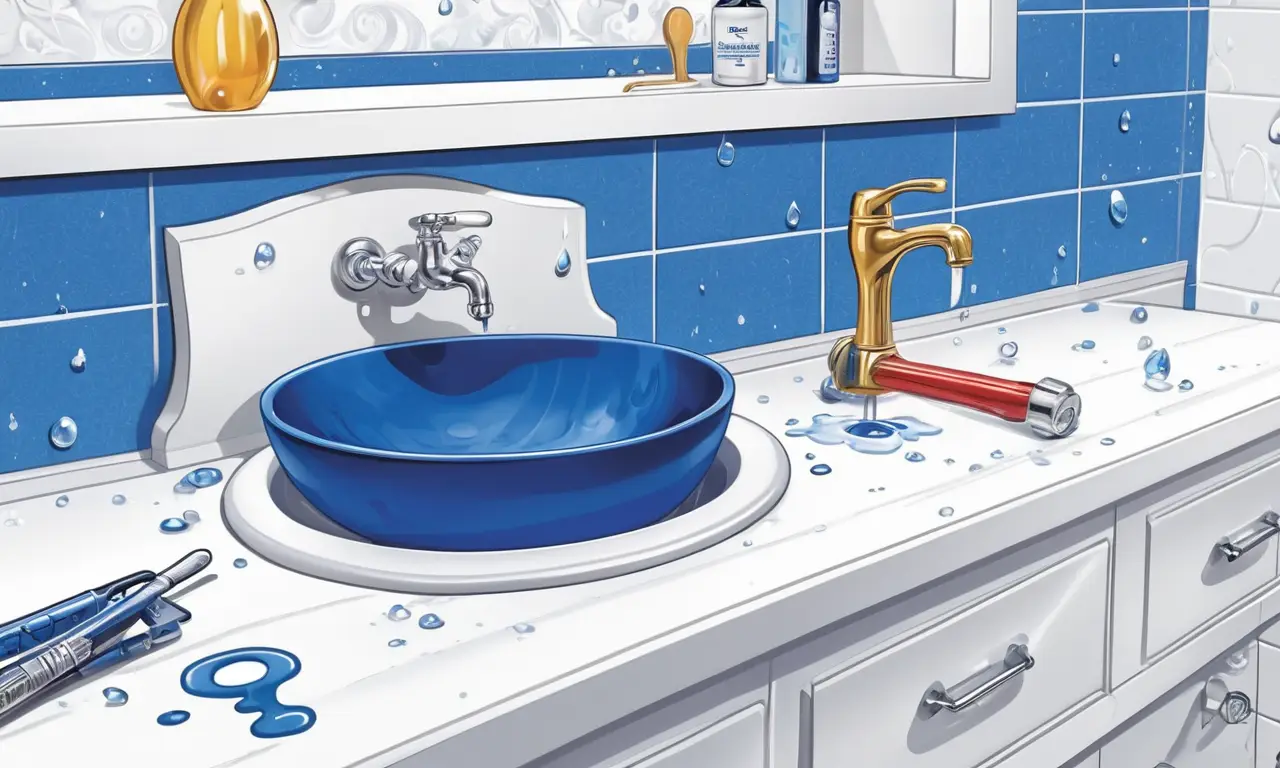 Un baño moderno con herramientas y un misterio por resolver