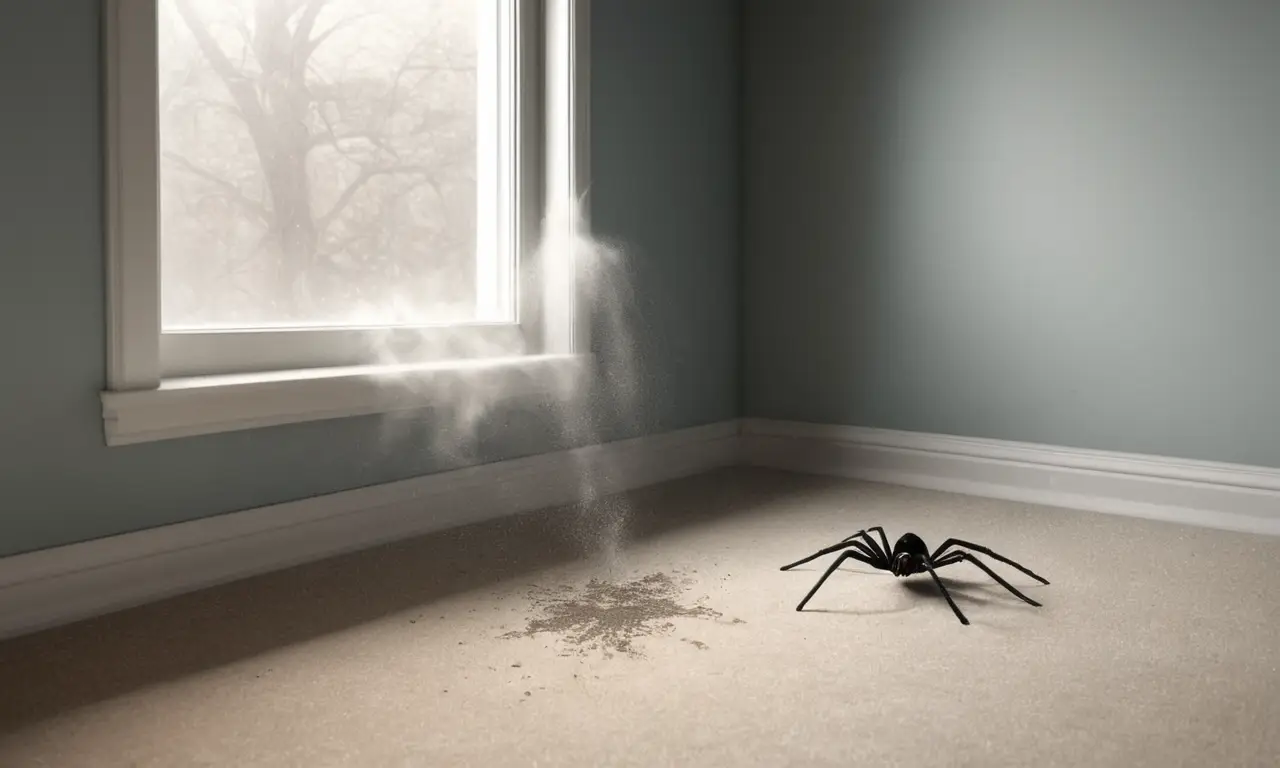 La limpieza dejó la habitación brillante y libre de arañas