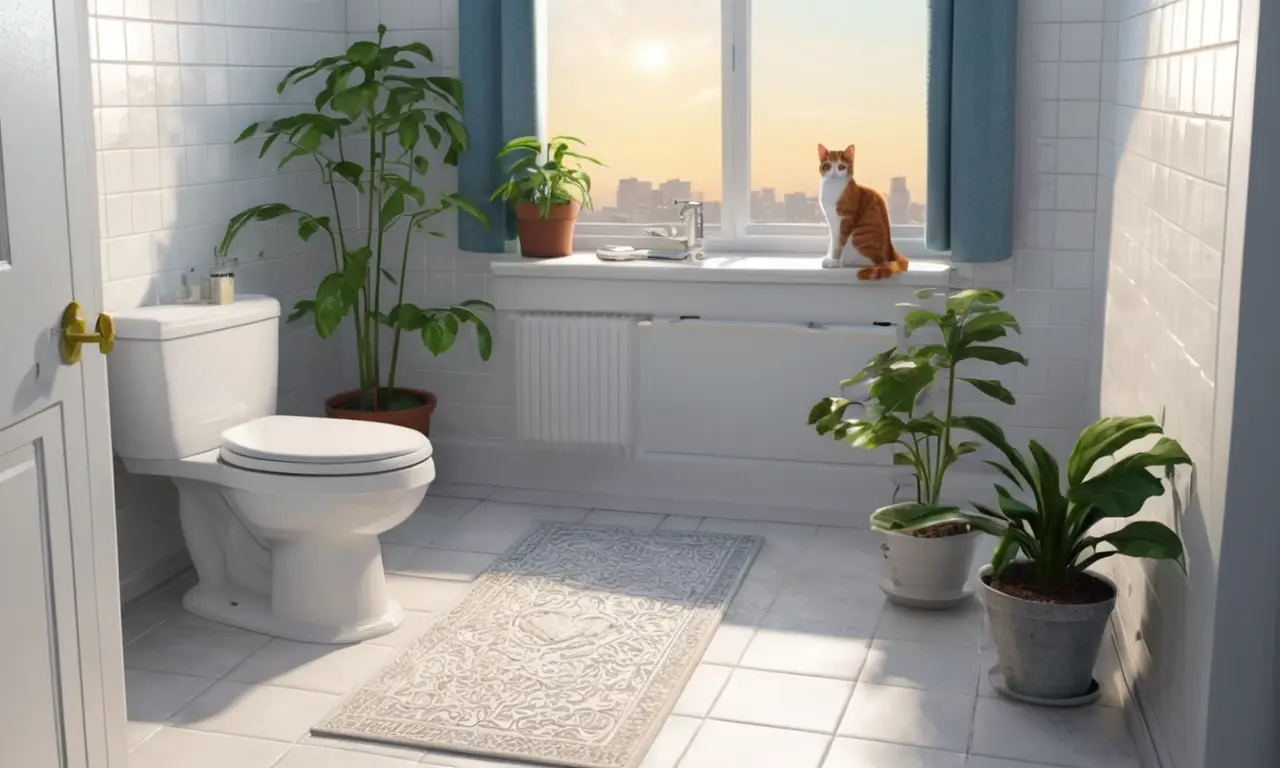 Un baño acogedor y luminoso con detalles que invitan a la relajación