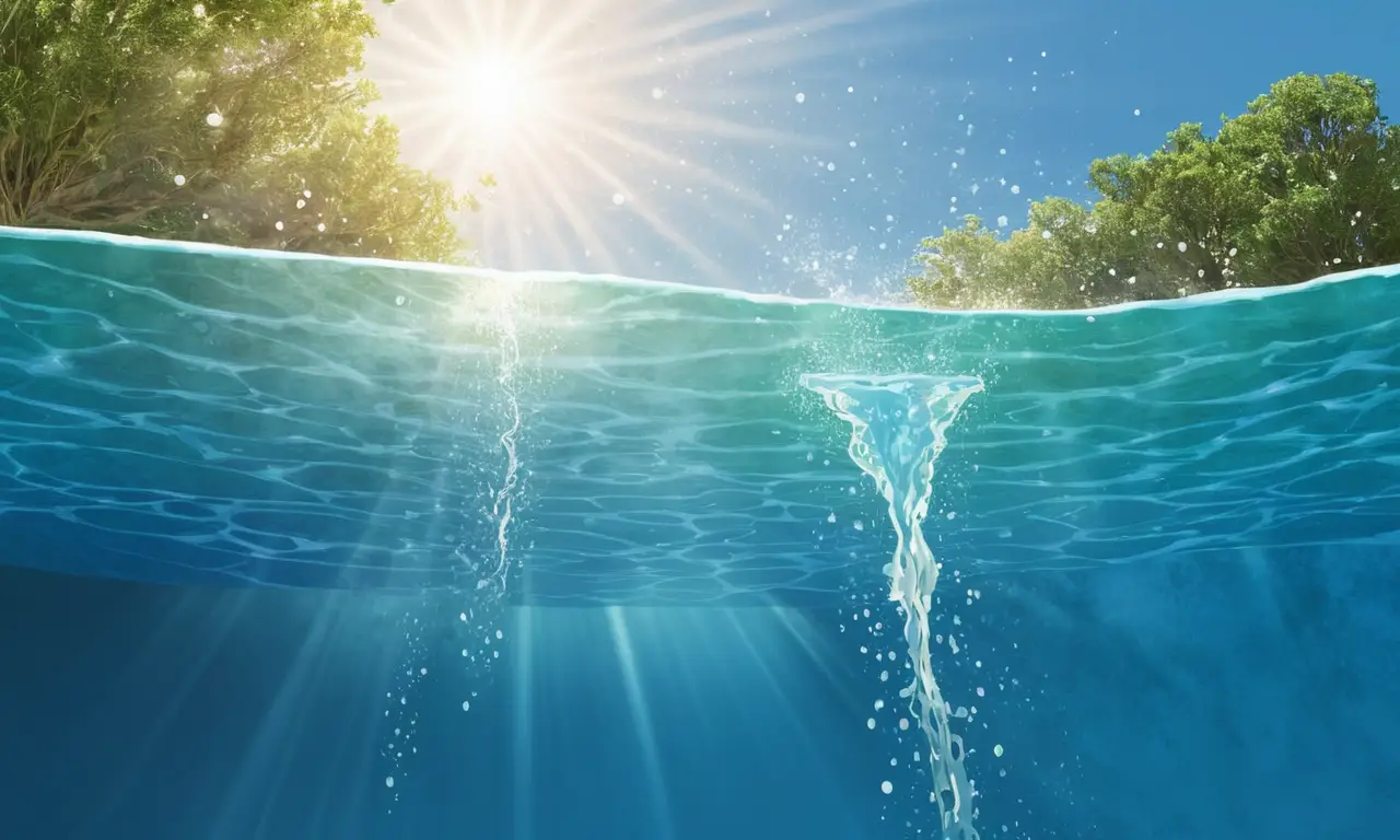Un día soleado y caluroso en la piscina