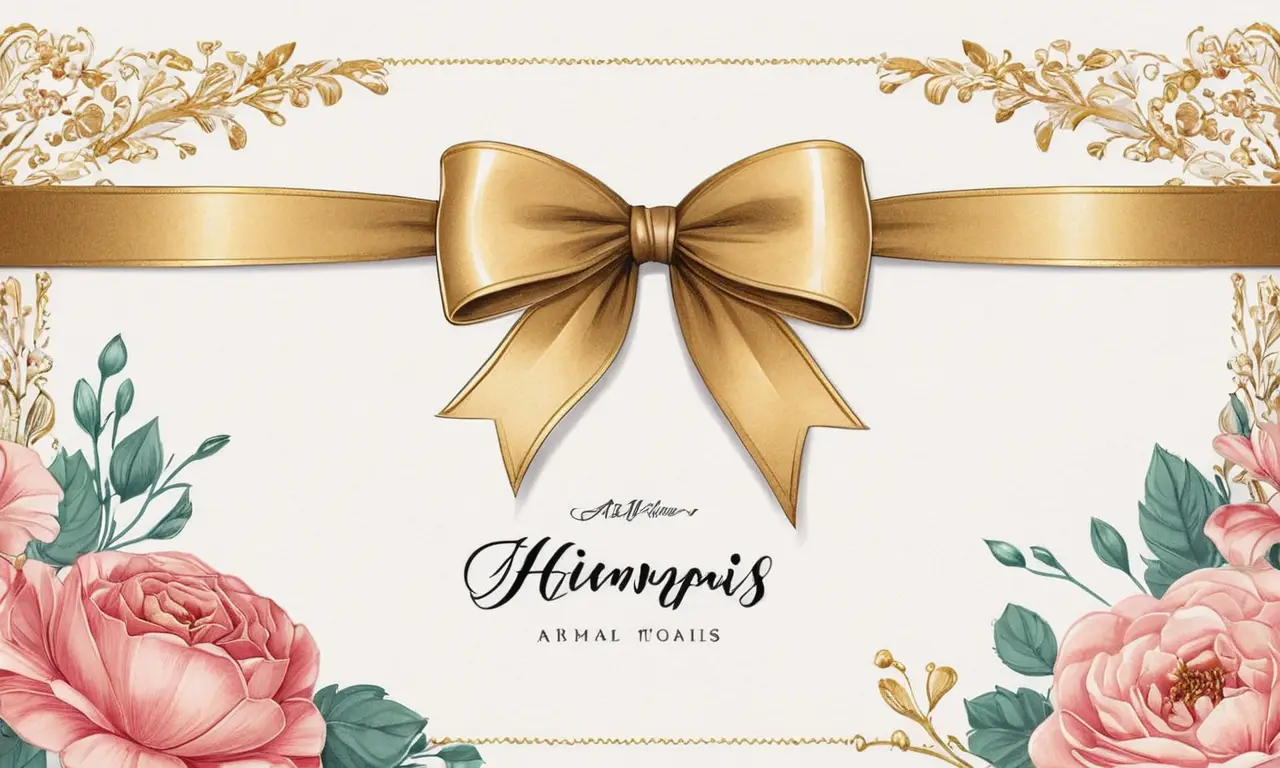 Un elegante diseño de tarjeta con detalles florales y espacio para firmas
