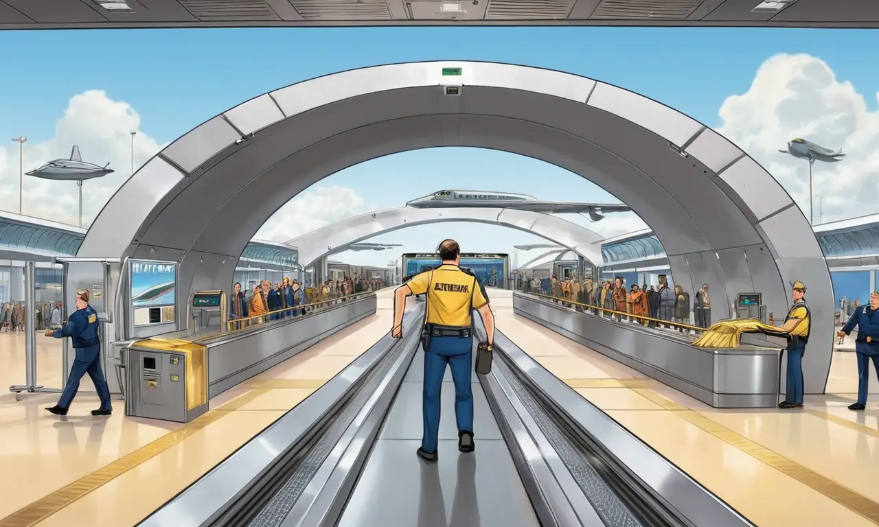 El aeropuerto vibraba con actividad mientras los viajeros pasaban por la seguridad