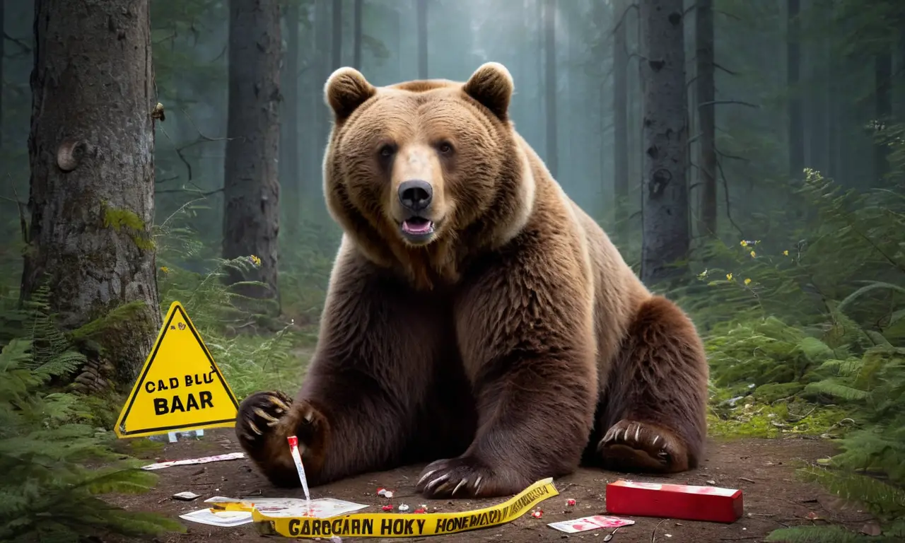 Un oso con un mal trago necesita atención veterinaria