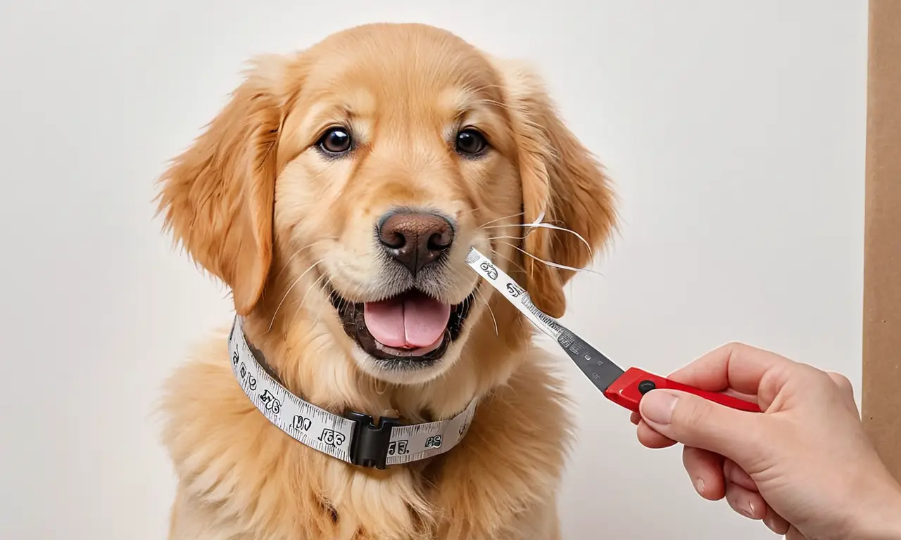 Un cachorro golden retriever recibe un corte de orejas con la ayuda de su dueño