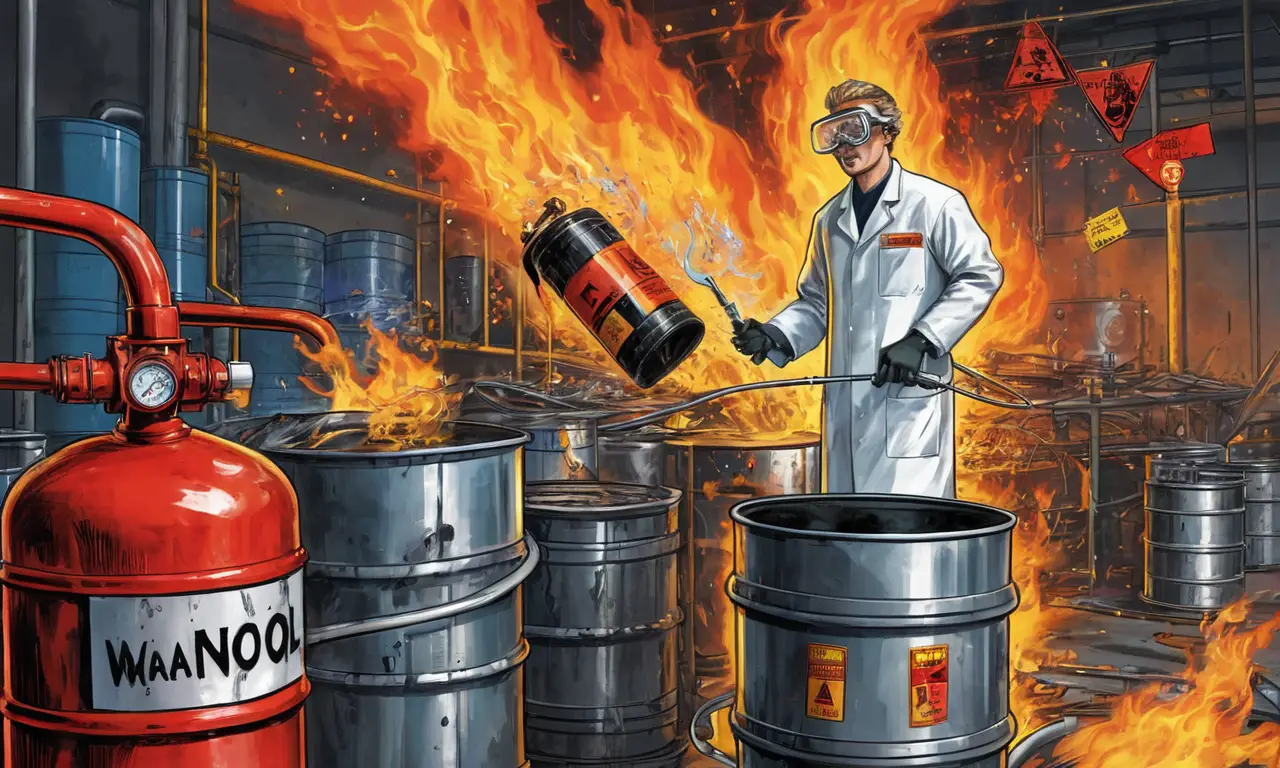 Un laboratorio químico se encuentra en peligro