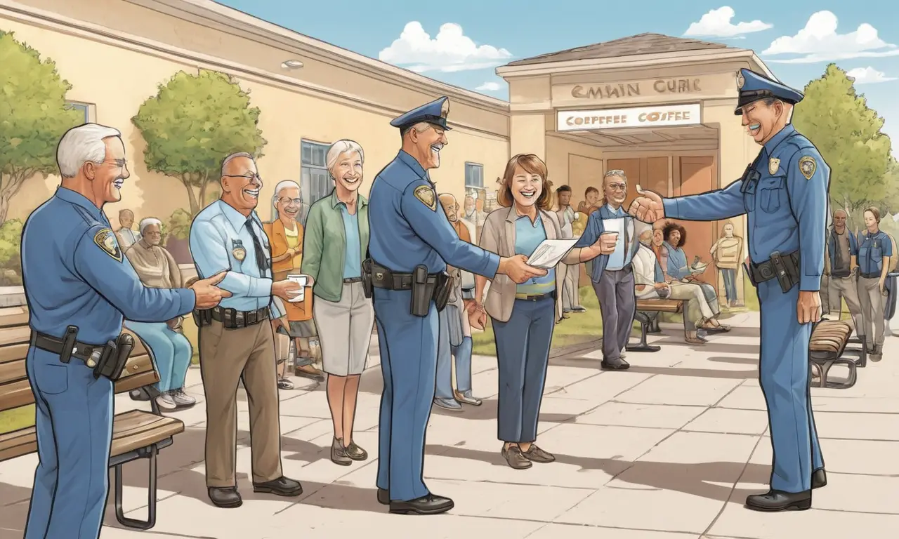 Un día soleado de comunidad con seguridad y conexión