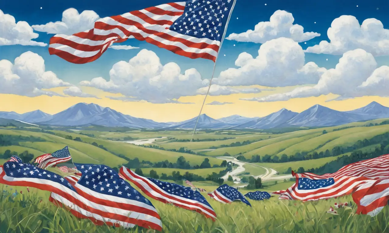 Un idílico paisaje americano lleno de orgullo y libertad
