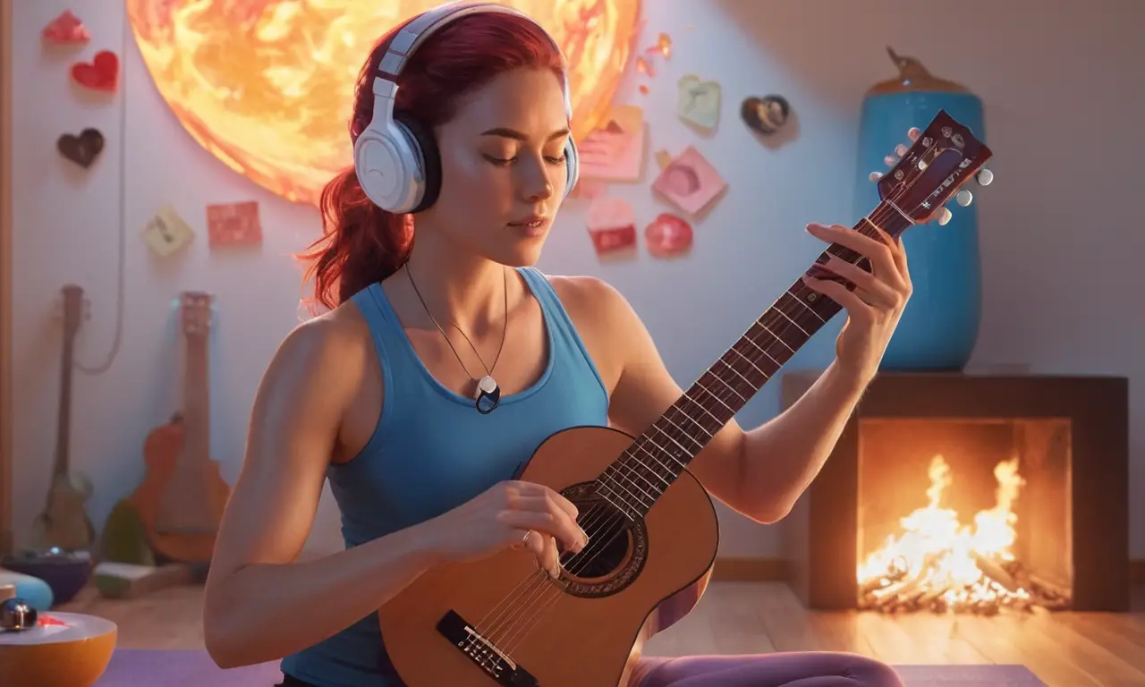 Una mujer se entrena con música y pasión
