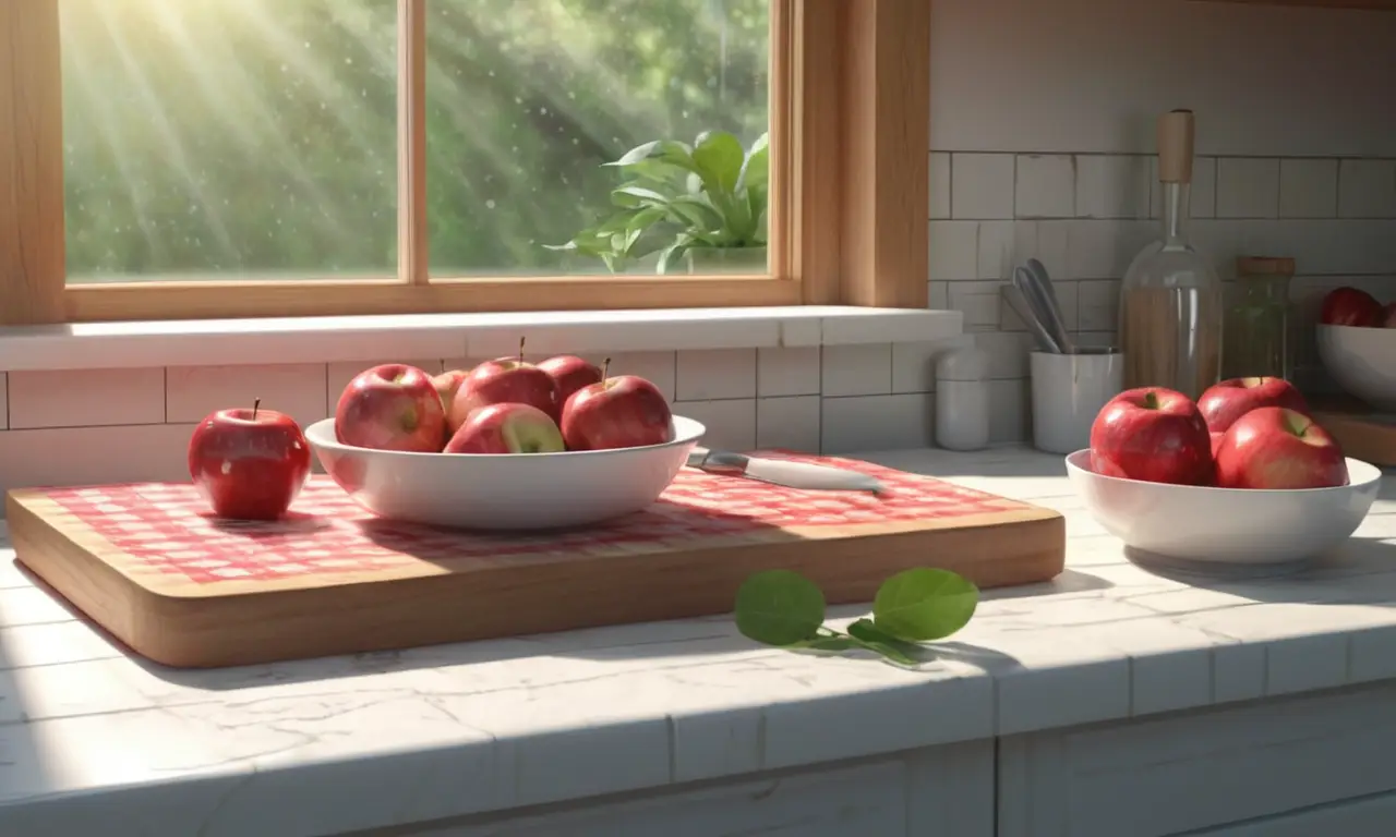 Un desayuno fresco y rústico se prepara bajo la luz del sol