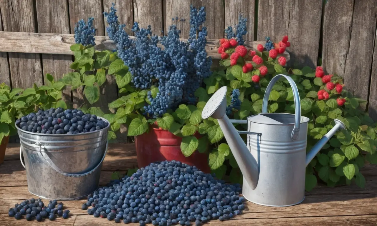 Un jardín exuberante con bayas y hierbas aromáticas