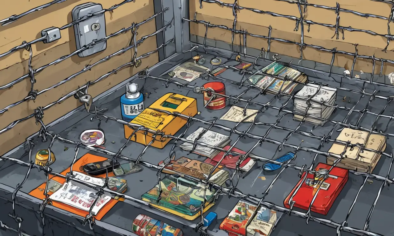 Objetos permitidos y prohibidos en una prisión