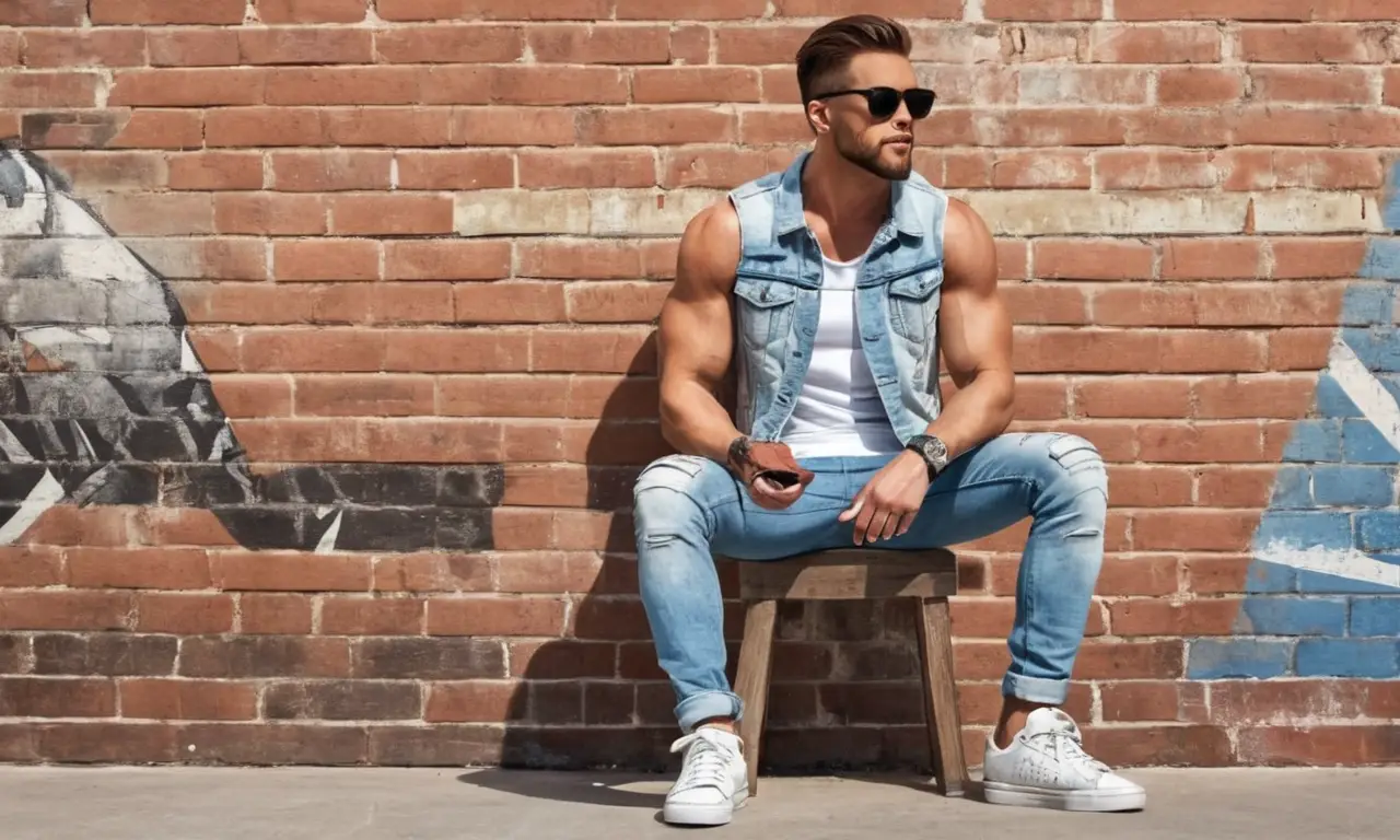 Un joven con estilo urbano se relaja en una calle