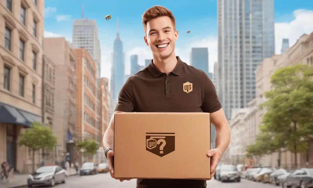 Una entrega feliz con un paquete y una sonrisa
